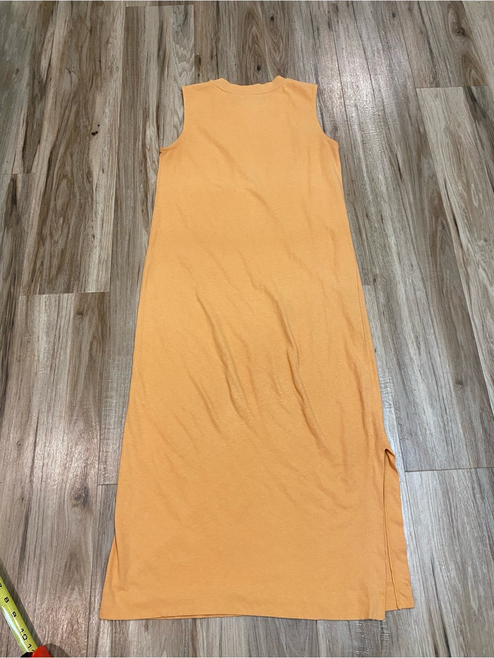 EVERLANE THE WEEKEND 100% COTTON TANK DRESS MIDI CHEST POCKET SIENNA TURMERIC XS - Picture 7 of 9
